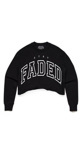 (Cropped) Varsity Stay Faded Crew Sweater